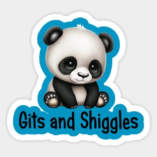 Gits and Shiggles - Funny Saying with Cute Baby Panda Bear Sticker